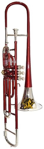 SOUND SAGA Ventil Posaune, BB Pitch, Premium Qualität inkl. Mundstück und Tragetasche (Rot Nickel)