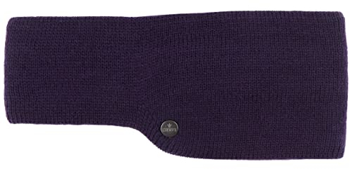 LIERYS Mono Classic Stirnband Damen/Herren (7,5 cm breit) - Made in Germany - Ohrenwärmer gefüttert mit Fleece - Strickband One Size (55-60 cm) - Headband mit Futter Herbst/Winter lila One Size