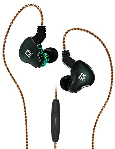 keephifi KBEAR KS2 IEM kopfhörer, 1BA + 1DD in Ear Monitor, 10 mm Verbundmembran-Einheiten in Ohr-Monitoren, 6N OFC-Kopfhörer, abnehmbare Kabel, geräuschisolierende Ohrhörer (Grün,mit mikro)