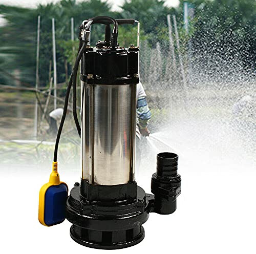DGKLNDSY Bomba de aguas residuales de 2 CV, 220 V, 50 Hz, 36000 l/h, bomba sumergible, se puede instalar horizontal y verticalmente, bomba de agua sucia 1500 W de drenaje, bomba sumergible