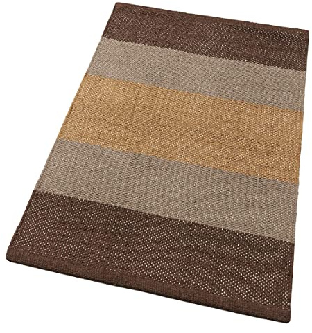 Kitchen Rug Bathroom Absorbent Pure Cotton Scendiletto Washable Floor Mat Room Mod.PAPRIKA 55X280 BROWN