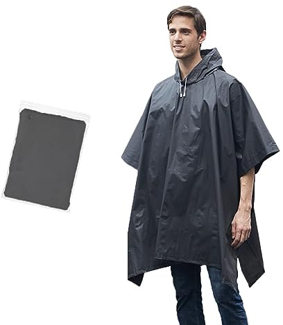 Umtiti ..mit Kordelzug Kapuze für Erwachsene,Regencape mit Kapuze für Festival, Konzert, Wandern, Radfahren, Camping, Outdoor.BK-1pc