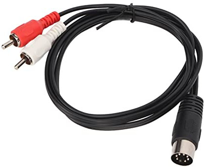 Cable DIN de 7 Pines a de 1 M, Conector DIN Macho de 7 Pines a 2 Conectores Macho Cable de Audio, Cable Adaptador AUX Estéreo de Doble Blindaje para Salida de Señal