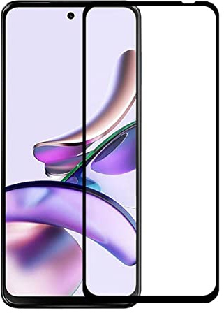 Wigento Für Motorola Moto G23 3D Display Full LCD H9 Hart Glas Schwarz Folie Panzer Schutz Glas