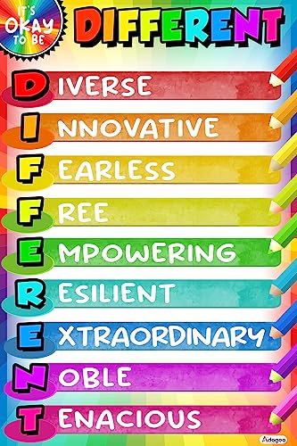 OK To-be Different Success Motivierendes Klassenzimmer-Poster, Wandkunst für Grund-, Mittel- und Oberschule, geeignet für Heimschule, 40,6 x 61 cm