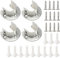 Yosawo 4 Stück Rundrohr Halterung， Stangenhalterung Edelstahl Verstellbar ，U-Form Sockelflansche mit Schraube Für Kleiderschrank, Schrank, Balkon,Badezimmer（Silber/32mm）