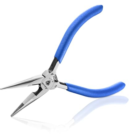 Needle Nose Pliers, mshandto Long Nose Pliers for Wire Bending, High Carbon Steel Needle Nose Plier, Serrated Jaw Pliers for Jewelry Making Electronics Repair Object Grasping Craft Making