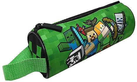 Theonoi Minecraft - Estuche escolar para niños, Verde Creeper, Estuche para lápices