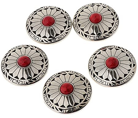 Botones de repuesto for vaqueros, botones for vaqueros, botones de costura redondos lisos de resina, 5 piezas de remaches turquesa, botón de cierre for decoración, manualidades de cuero, rojo, talla ú