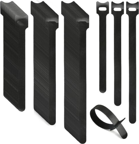 100 Stück Kabelbinder Klettband Wiederverschließbar,Verstellbare kabelklettbänder,Kabelbinder Klettverschluss in 3 Verschiedenen Längen—190mm/160m/140mm