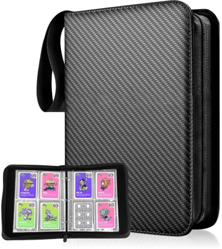 Sammelalbum für Sammelkarten, 400 Taschen Sammelalbum Trading Card Binder, 4 Taschen Sammelkarten Album Sammelmappe Karten für Jungen Und Mädchen Sammelkarten Album