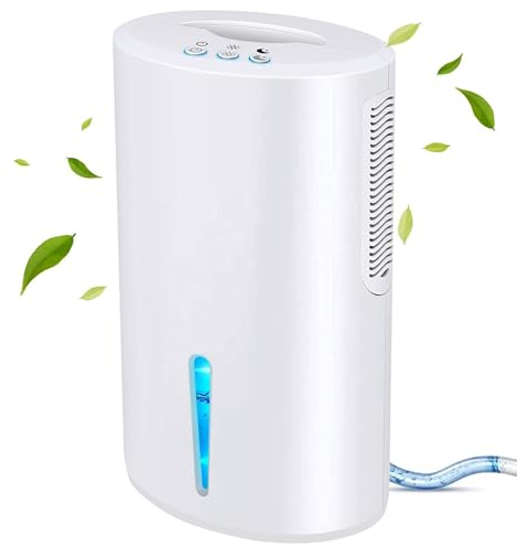 DISHENGZHEN Deumidificatore per la casa, 430 mq. Deumidificatore Portatile da 70 Piedi, Serbatoio dell'Acqua da 70 OZ, deumidificatori silenziosi con spegnimento Automatico, Luce LED a 7 Colori