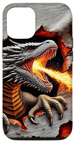 Hülle für iPhone 15 Wilde Drachen-Feuerkunst