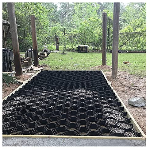 Kiesgitter-Geozelle - flexibel faltbar, Robustes Geogitter mit Abflusslöchern, zur Verstärkung von leichten LKW/Böschungen, tragfähig (Größe: 4 x 6 m/13 x 19,7 ft)