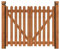 Wooden Garden Gate with Double Opening and Arch Frame Teak Wood Color 117x100cm