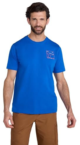 Mountain Warehouse Adventure Begins Cotton Mens T-Shirt - Cotton, Lightweight, Breathable Tee Shirt - for Spring Summer, Outdoors, Camping & Hiking Cobalt (Adventure) 3XL