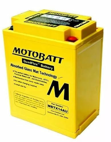 MOTO BATT- BATTERIA MBTX14AU compatibile con Yuasa YTX14-BS pronta all'uso 30% di potenza in più