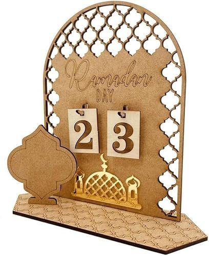 Ramadan Adventskalender Holz Countdown Kalender Dekorationen für Zuhause, 30 Tage Til Eid, Ramadan Geschenk für Kinder, Ramadan und Eid Decor