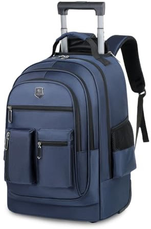 FANDARE Mallettes à roulettes pour Ordinateur Portable Sacoche à roulettes Sac de Voyage 15.6 Pouces Imperméable Trolley Ordinateur Sacs à Dos Polyvalent Urbain pour Hommes Rolling Laptop Bag Bleu