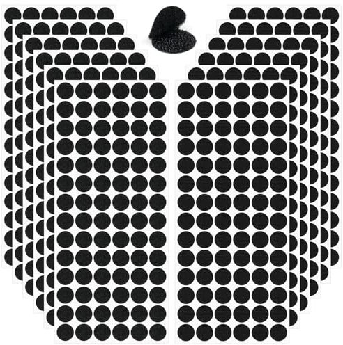 Velcro autoadesivo, rotondo, 15 mm, chiusura in velcro, autoadesiva, 1008 pezzi, punti in velcro autoadesivi, 504 paia, forte velcro per incollare, per carta, metallo, plastica, pelle, artigianato