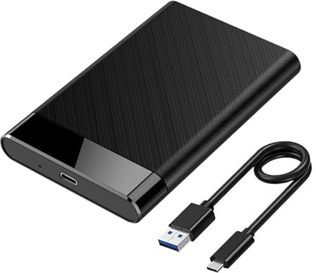2.5 Inch Hard Drive Enclosure, 5Gbps USB C 3.1 to SATA III HDD Enclosure, Tool Free SSD Case for 7mm/9.5mm 2.5  SSD HDD, Compatible with Toshiba, Samsung, WD, PS4, Xbox, PC, TV (Up to 4TB)
