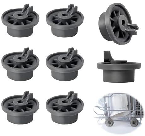 Jetstream 8 Piezas Ruedas para Lavavajillas, Recambios para Cesto Inferior Ruedas Lavavajillas Universal, Compatible con Bosch, Siemens, Neff