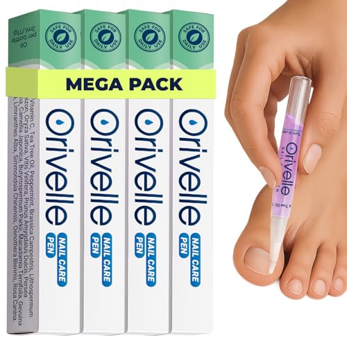 Orivelle Nail Care Pen – Cosmetic Care for Nails & Cuticles | Clean, Well-Groomed Appearance | Nail Oil Pen for Daily Use (4 Pack)