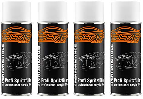TRISTARcolor Füller Spritzfüller Haftgrund Grundierung Spritzspachtel für Autolack weiß 4 x Spraydose 400 ml