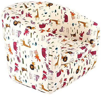 Emall Life Kindersessel mit Zeichentrick-Muster, Holzrahmen, Animals