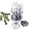 Dadeldo Living & Lifestyle Weihnachtskugel Herz Premium 10er Set Glas 6x5x3cm Xmas Baumschmuck (Grau)