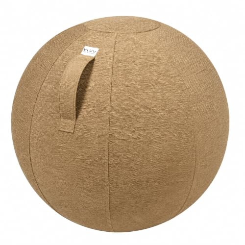 VLUV BOL STOV Sitzball Büro ergonomisch - Gymnastikball mit waschbarem Stoffbezug, atmungsaktiv, mit Tragegriff und Wegrollschutz - für Home Office und Schwangerschaft