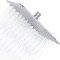 Derpras Square Rain Shower Head 304 Stainless Steel Ultra Thin Powerful High Pressure Top Spray Bathroom Rainfall Showerhead (Brushed Nickel) (8 Inch,121 Jets)