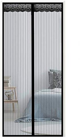 AMZERO Fliegengitter Magnet Tür, 170x210cm Magnetvorhang Tür Insektenschutz Auto Schließen für Balkontür Wohnzimmer Terrassentür, Black