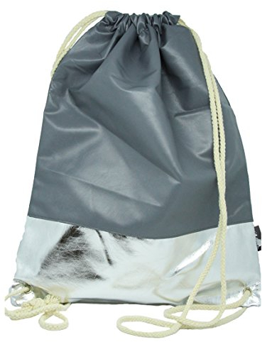Bada Bing Clubsack Nightlife Grau/Silber Turnbeutel Hipster Beutel Edel Trend 78