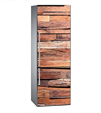 Oedim Vinilo para Frigorífico Listones de Madera 185x60cm | Adhesivo Resistente y Económico | Pegatina Adhesiva Decorativa de Diseño Elegante