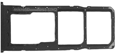 jbTec Dual SIM-Tray/SD-Card kompatibel mit Samsung Galaxy A50 (Dual SIM) - Kartenhalter Slot Schlitten, Farbe:Schwarz