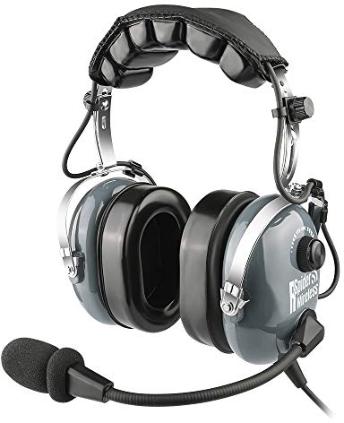General Aviation Pilot Casque avec double prise GA et micro antibruit, entrée musique MP3 et sac de rangement inclus