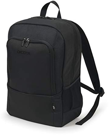 Dicota Eco Backpack Base 15-17,3 - Sac à Dos léger pour Ordinateur Portable avec Rembourrage de Protection et Grand Espace de Rangement, Noir D30913-RPET