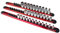 MichaelPro MP014001 3-Piece Aluminum Socket Organizer Rail Set- 1/4-inch, 3/8-Inch, and 1/2-Inch Drive Tool Socket Organizers Hold 46 Sockets, Heavy Duty Socket Storage