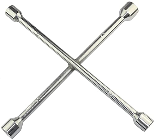 AERZETIX - C46642 - Clé démonte roue en croix de 4 tailles 17x19x21x23mm - empreinte à 6 pans - Longueur 355mm - en acier