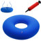 KUIRUNRX® Aufblasbares Sitzkissen, Hämorrhoiden Sitzkisse Aufblasbar, Dekubitus-Kissen rund Aufblasbares Kissen Weich Sitzring mit Pumpe für Bettwunden 35CM (Blau)