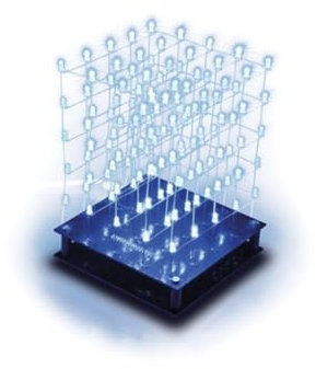 Whadda Löt- und Programmierbausatz, LED-3D-Würfel, 125 blaue LEDs, 5 x 5 x 5