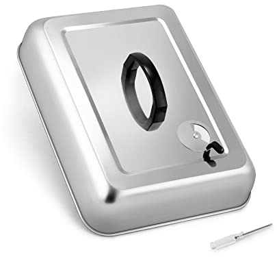 HaSteeL 13x 9.75Inch Cheese Melting Domes, Rectangular Basting Steam Cover for Flat Top Griddle Cooking Outdoor & Indoor, Heavy Duty Stainless Steel Grill Lid with Adjustable Vent, Easy to Clean