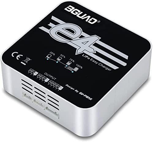 BGUAD 50W 4A LiPo Battery Charger AC XH Output Easy Intelligent Balance Charger for 2-4S 7.4V 11.1V 14.8V Packs for RC Car Truck Crawler Helicopter Quadcopter Drone FPV Airplane Boat Racing Airsoft