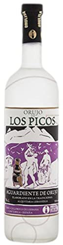 Los Picos Orujo Blanco, Destilado Artesanal de Liébana, 48% Volumen, 70 centilitros, Auténtico Sabor Tradicional
