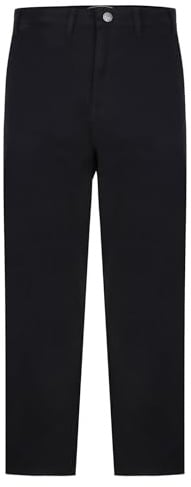 Kam Mens Premium Stretch Fit Chino Trousers - Black