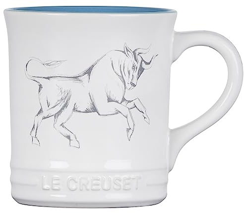 Le Creuset Taza de café del zodiaco de gres, 14 onzas, Tauro