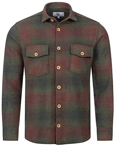 Rock Creek Chemise à carreaux en flanelle pour homme M64, Vert foncé - H329, M