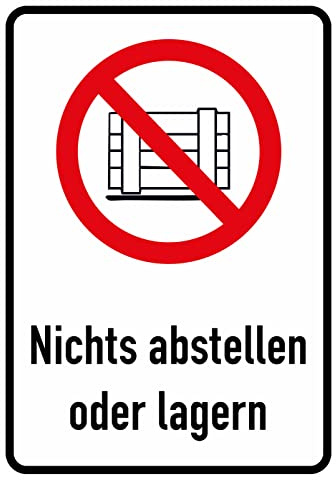 Daged Nicht Abstellen oder Lagern Aufkleber 23x16 cm Hinweiszeichen ISO 7010 - P023 Sticker T-165