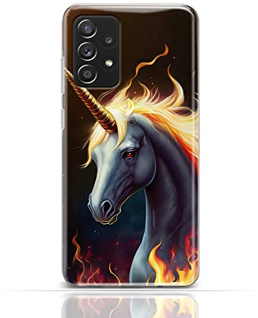CoverHeld Hülle für iPhone 7 Handyhülle Schutzhülle aus Silikon TPU Softcase mit Motiv 3477 graues Einhorn Flammen